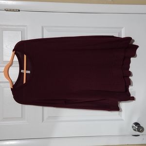 Burgundy long sleeve top